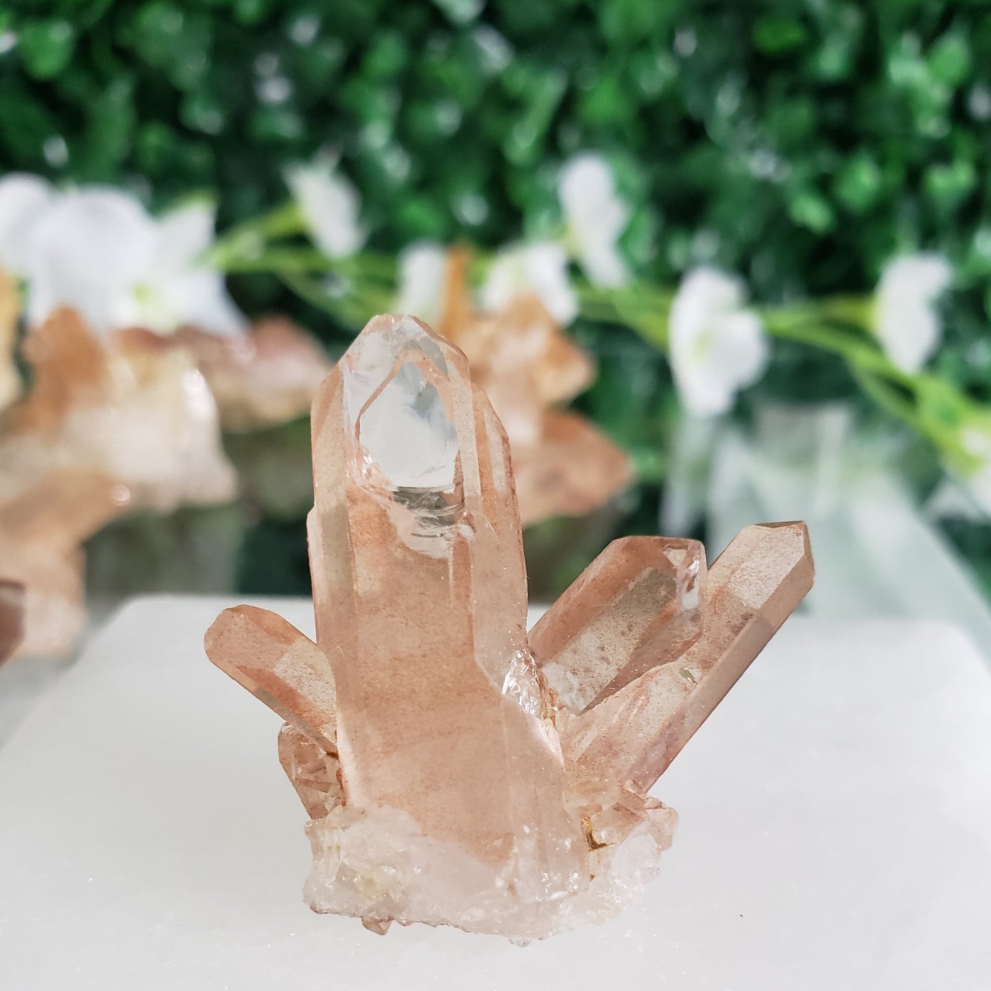 Natural Tangerine Quartz Clusters