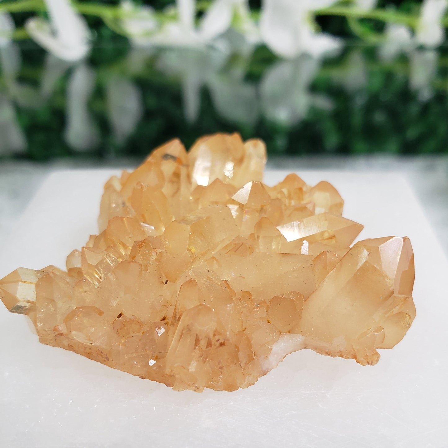 Natural Tangerine Quartz Clusters