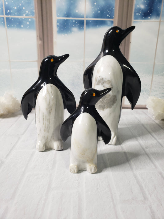 Beautiful Arctic Marble Penguins