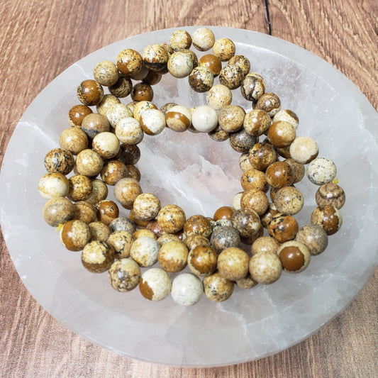 Picture Jasper Beaded Bracelet