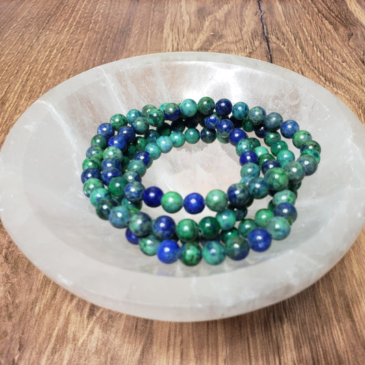 Azurite Malachite Beaded Bracelet