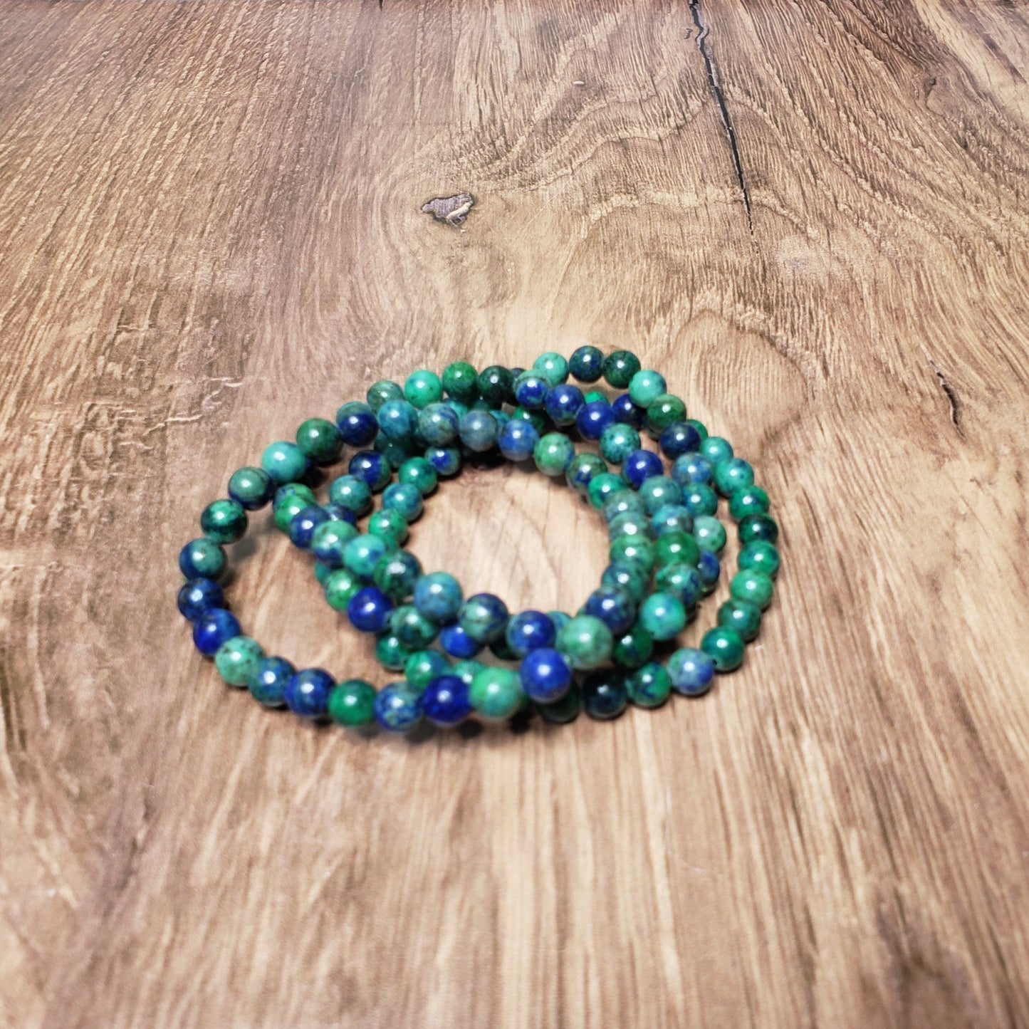 Azurite Malachite Beaded Bracelet