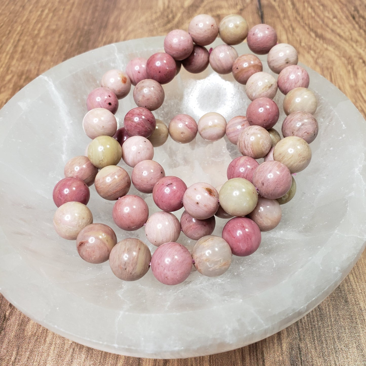 Pink Opal Beaded Bracelet