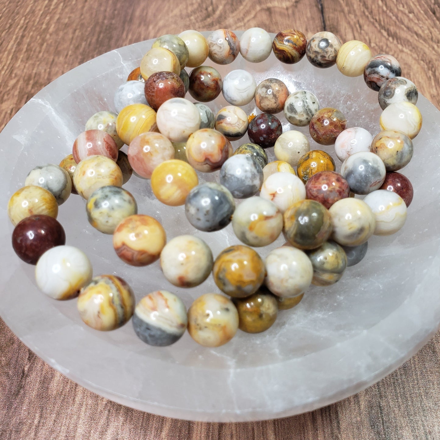 Crazy Lace Agate Beaded Bracelet