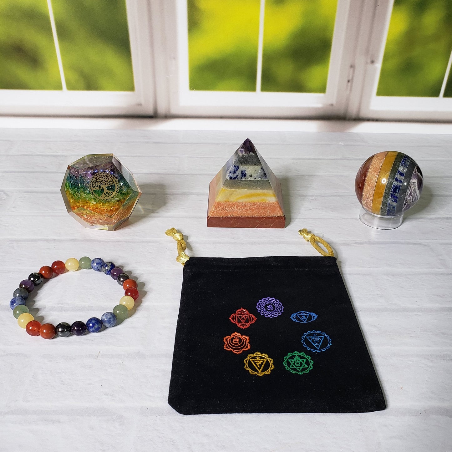 Velvet Chakra Drawstring Pouch