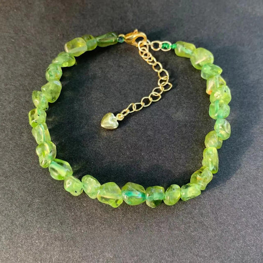 Natural Peridot and Gold Filled Bracelet & Necklace