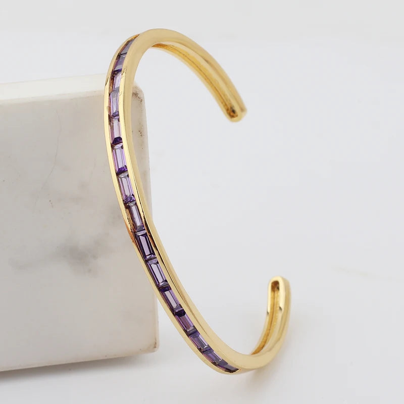 Stylish 18k Gold Plated Tennis and Cuff Bracelets