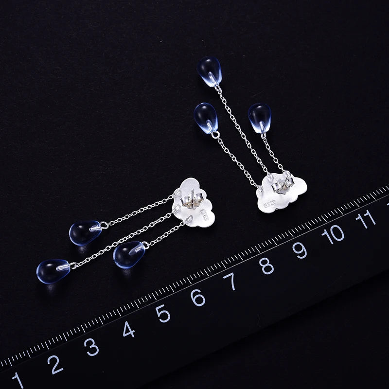 Sterling Silver Crystal Rain Cloud Earrings