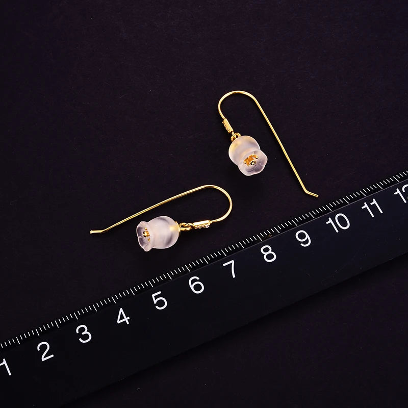 Sterling Silver or 18K Gold Bell Orchid Earrings