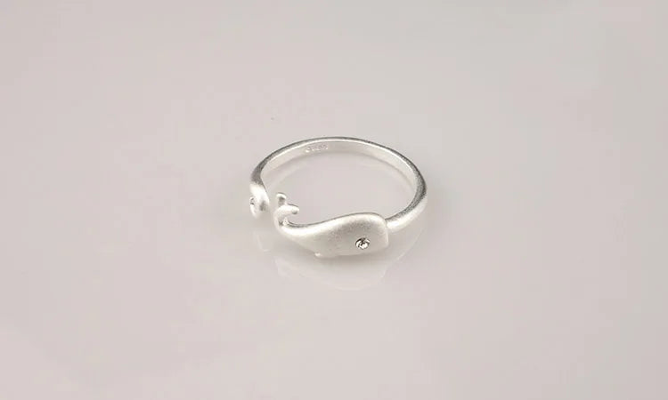 Adjustable Sterling Silver Dolphin Ring