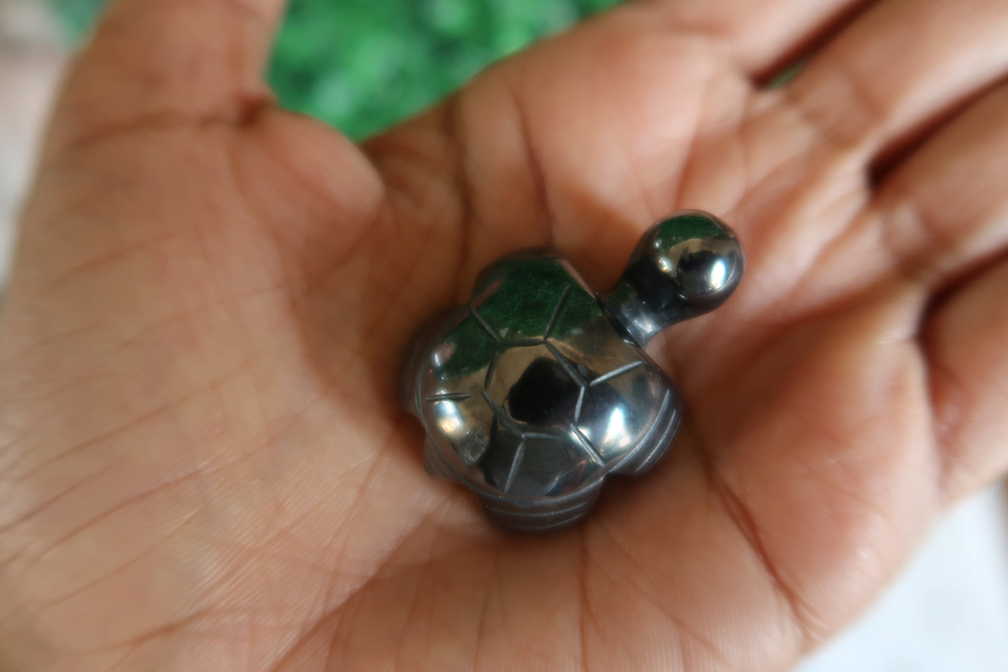 Hematite Turtle Carving