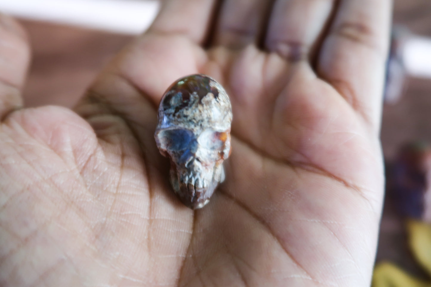 Cantera Fire Opal Skull #4