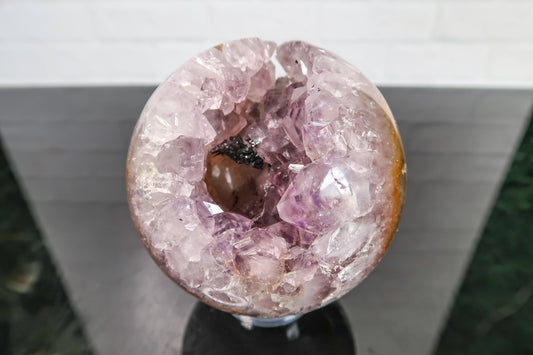 Amethyst Geode Sphere with Golden Healer