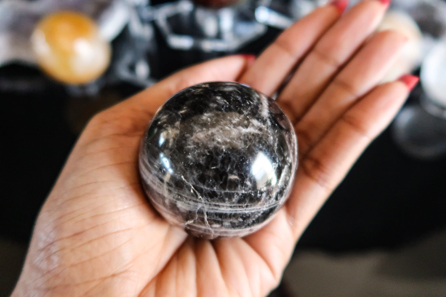 Black Moonstone Sphere #1