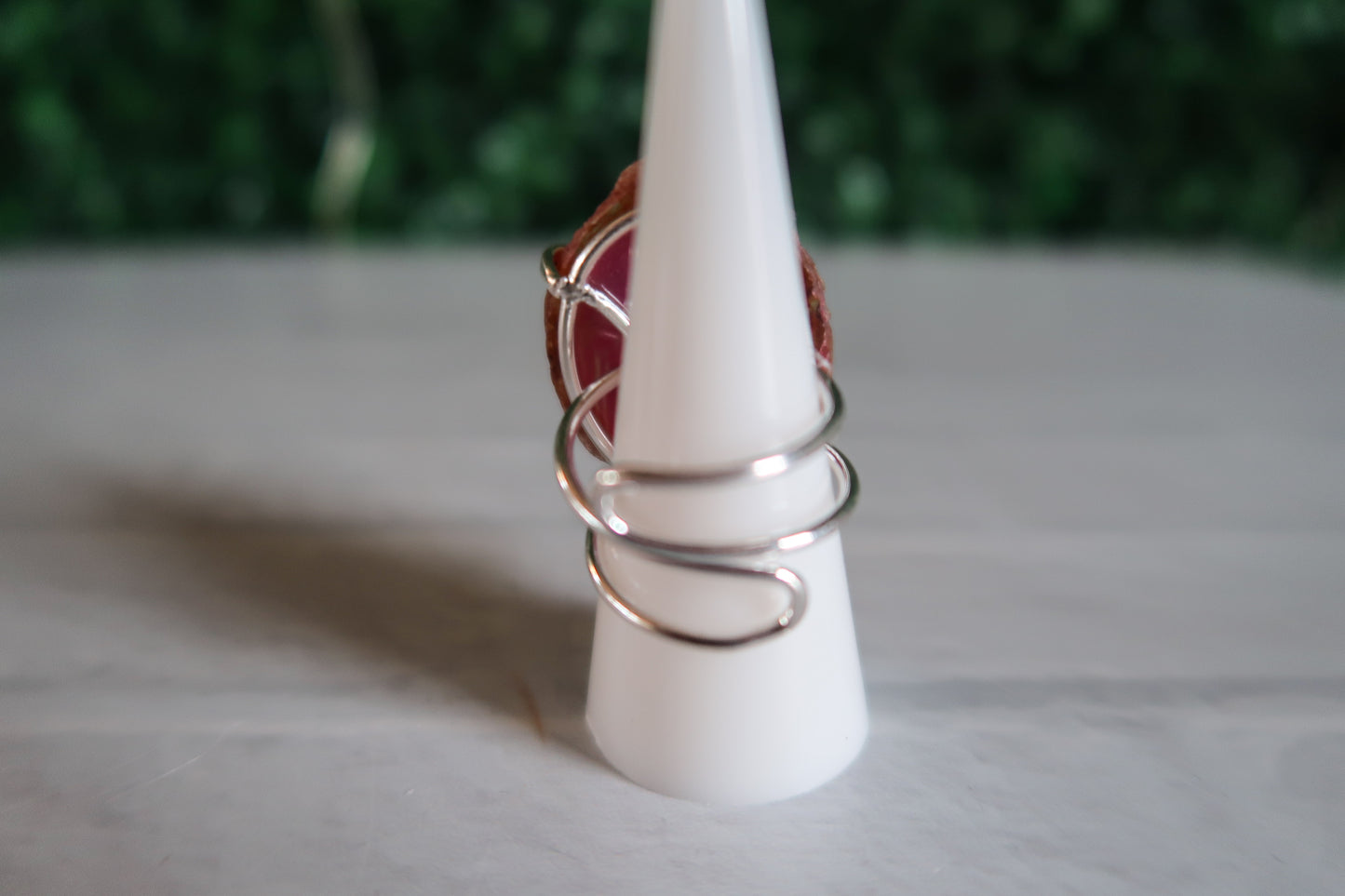 Dyed Pink Agate Ring #1