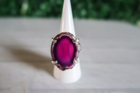 Dyed Purple Agate Ring #1