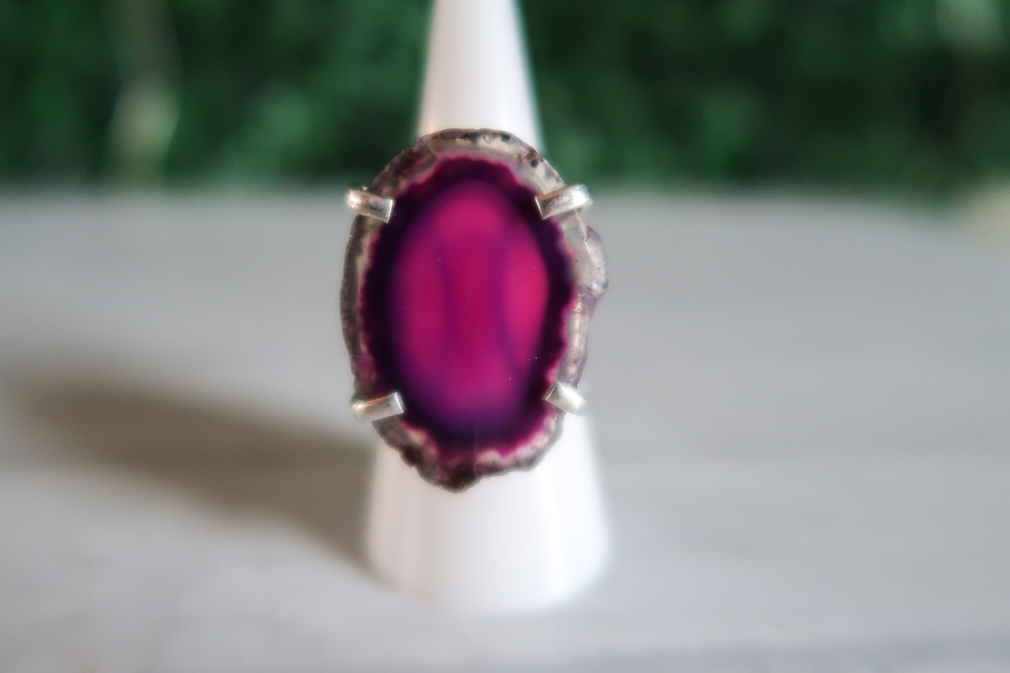 Dyed Purple Agate Ring #1