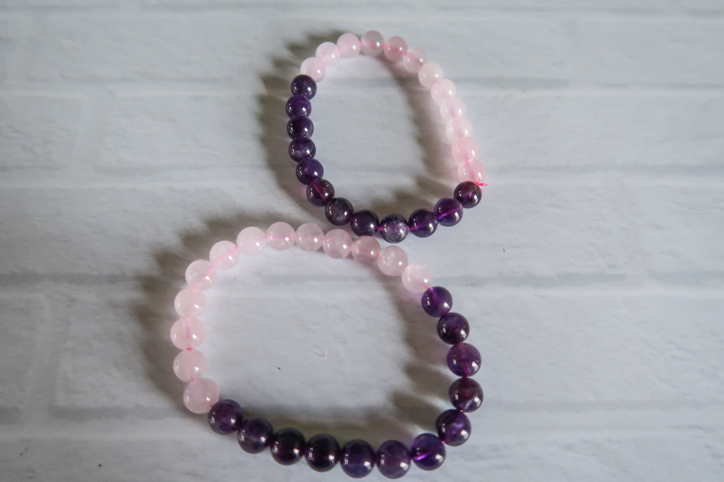 Amethyst & Rose Quartz Beaded Bracelet