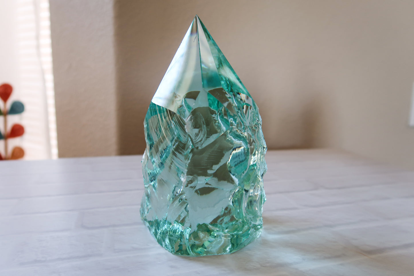 Exquisite Green Glass Tower Statement Piece