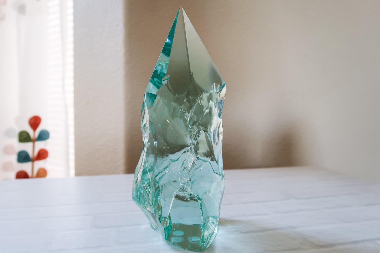 Exquisite Green Glass Tower Statement Piece