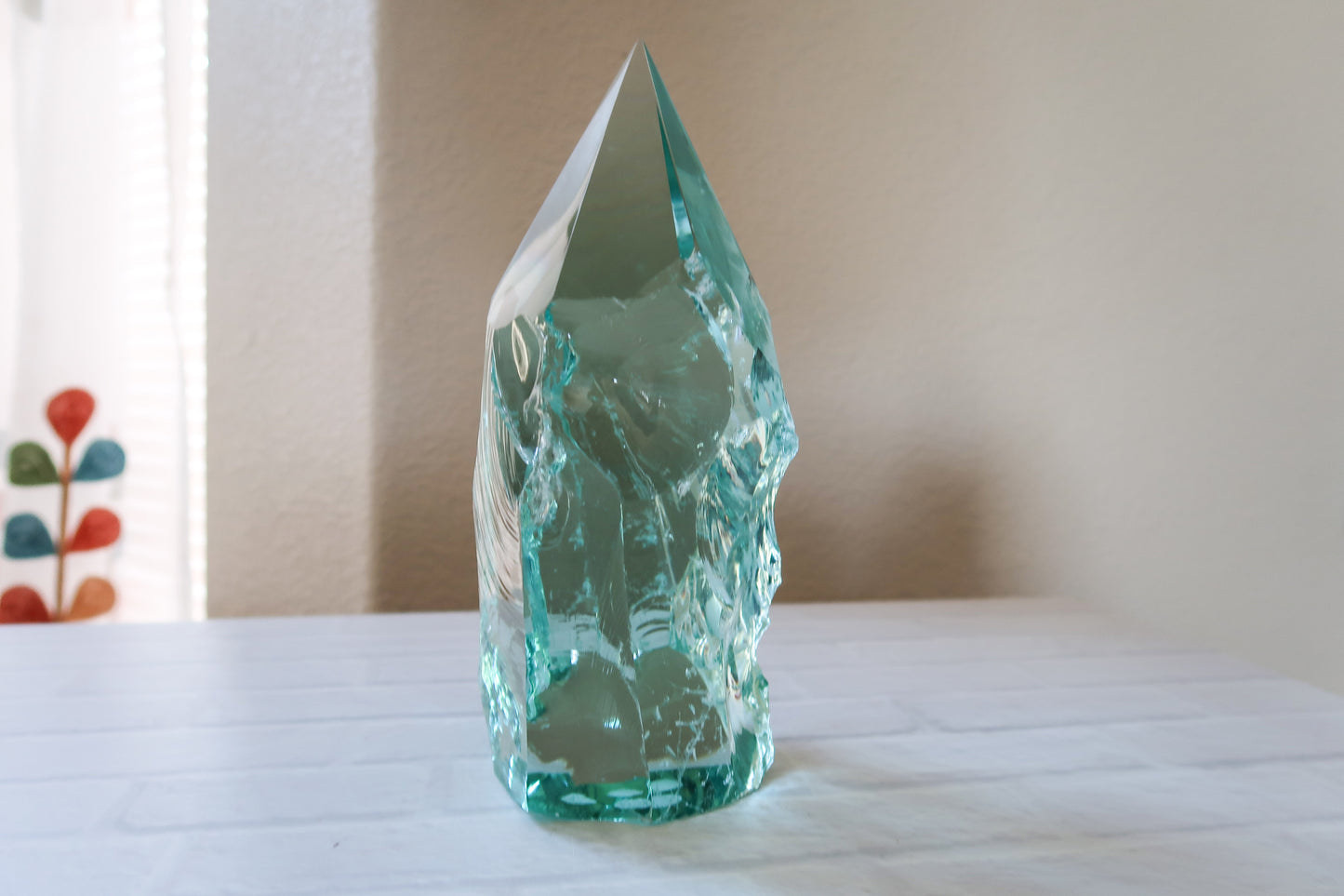 Exquisite Green Glass Tower Statement Piece