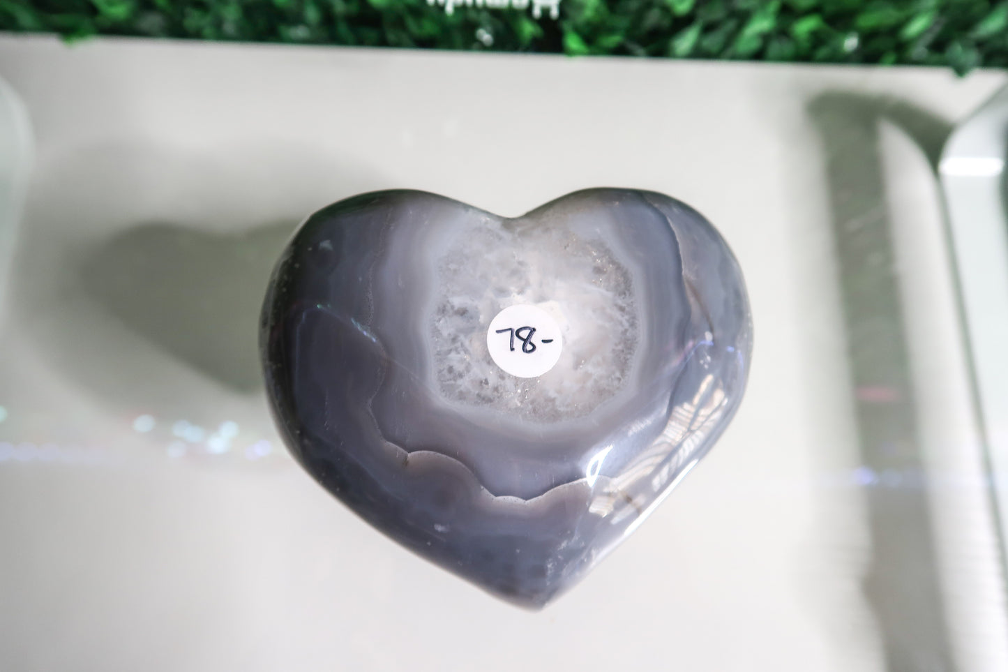 Dazzling Agate Heart with Druzy Center