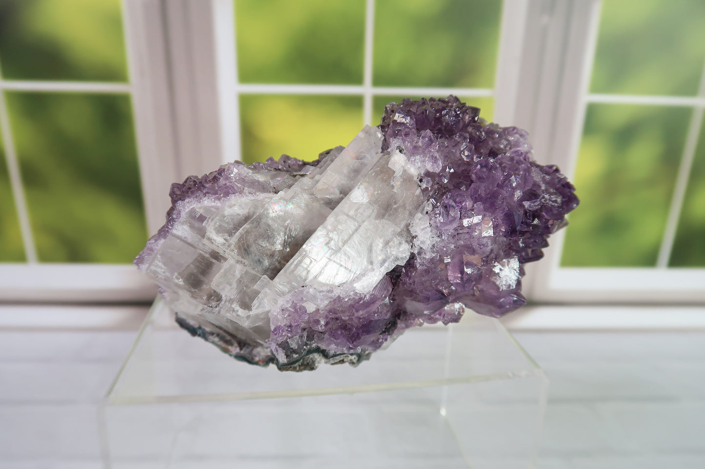 Dazzling Amethyst with Calcite Cluster