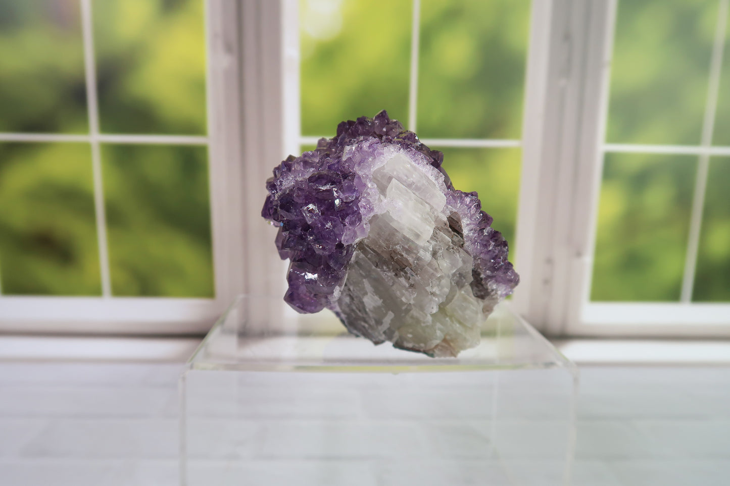 Dazzling Amethyst with Calcite Cluster