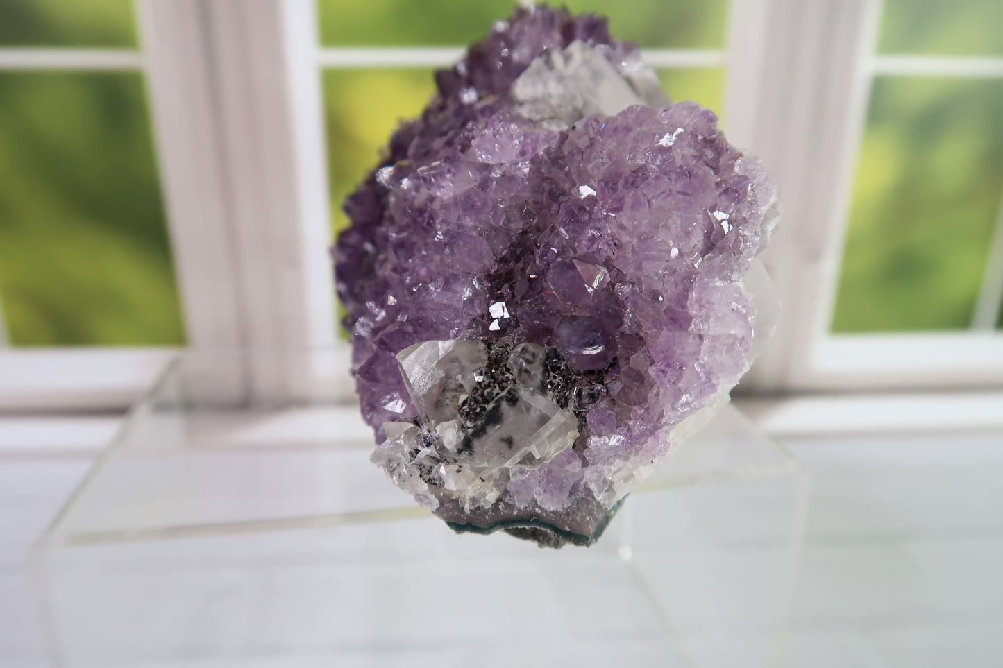 Dazzling Amethyst with Calcite Cluster