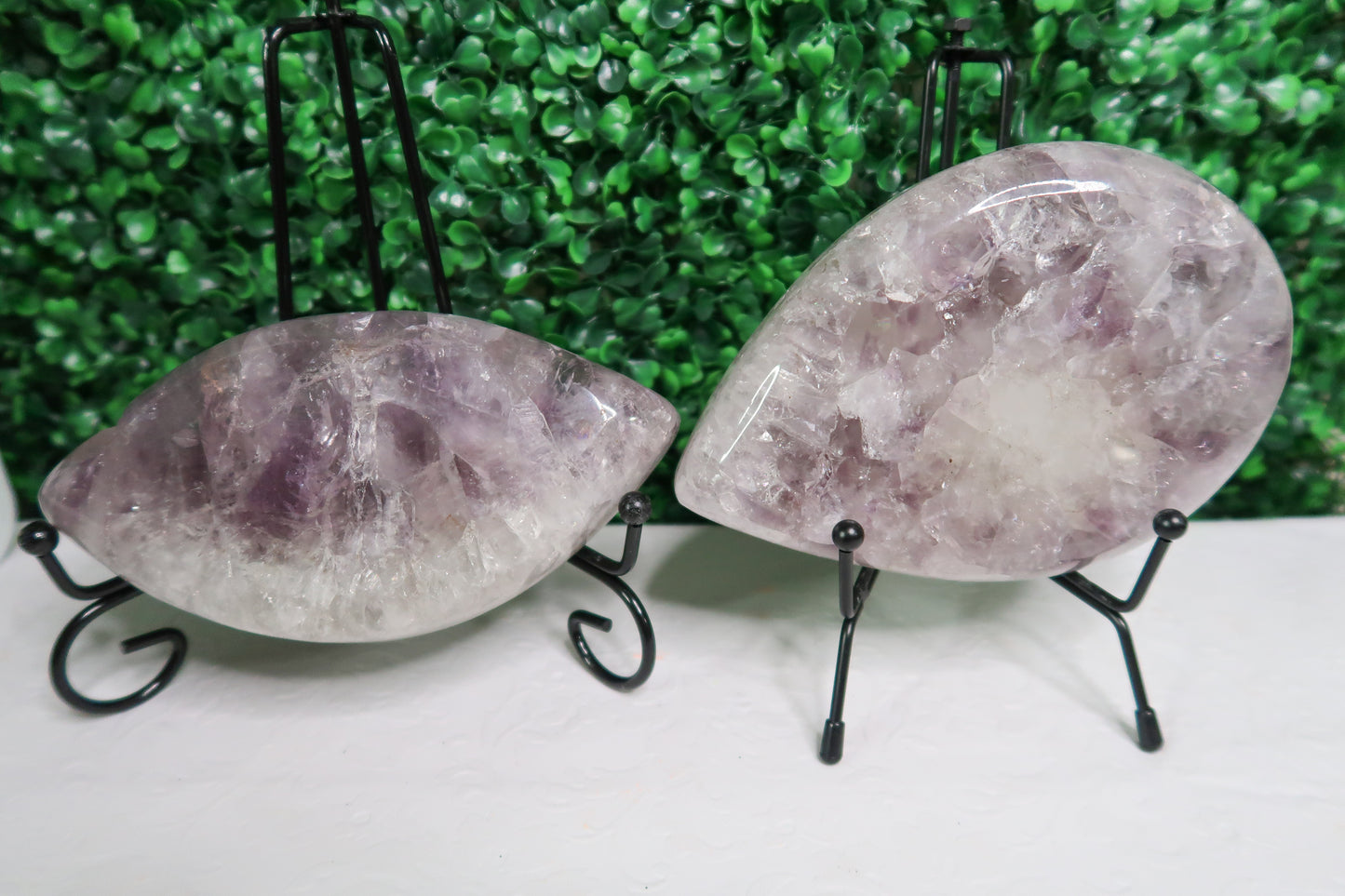 Polished Tear Drop and Eye Shaped Amethyst