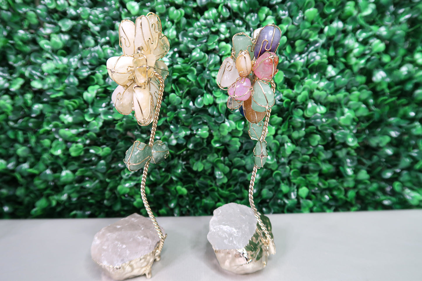 Crystal Wire-Wrapped Flowers