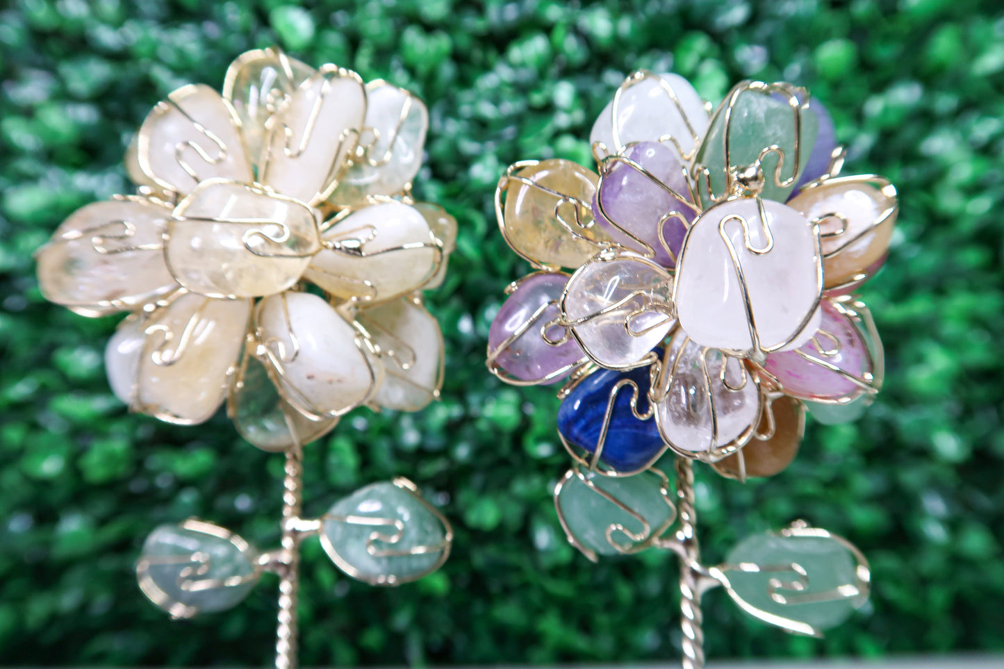 Crystal Wire-Wrapped Flowers