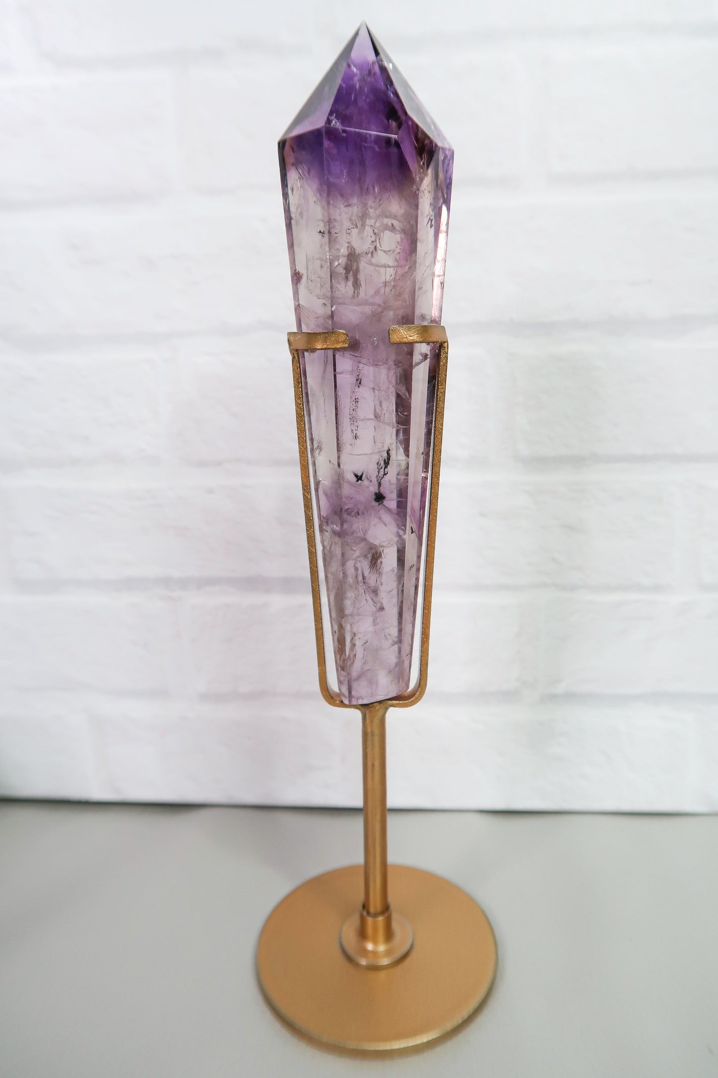 Sparkling Amethyst Wands with Feather Inclusions