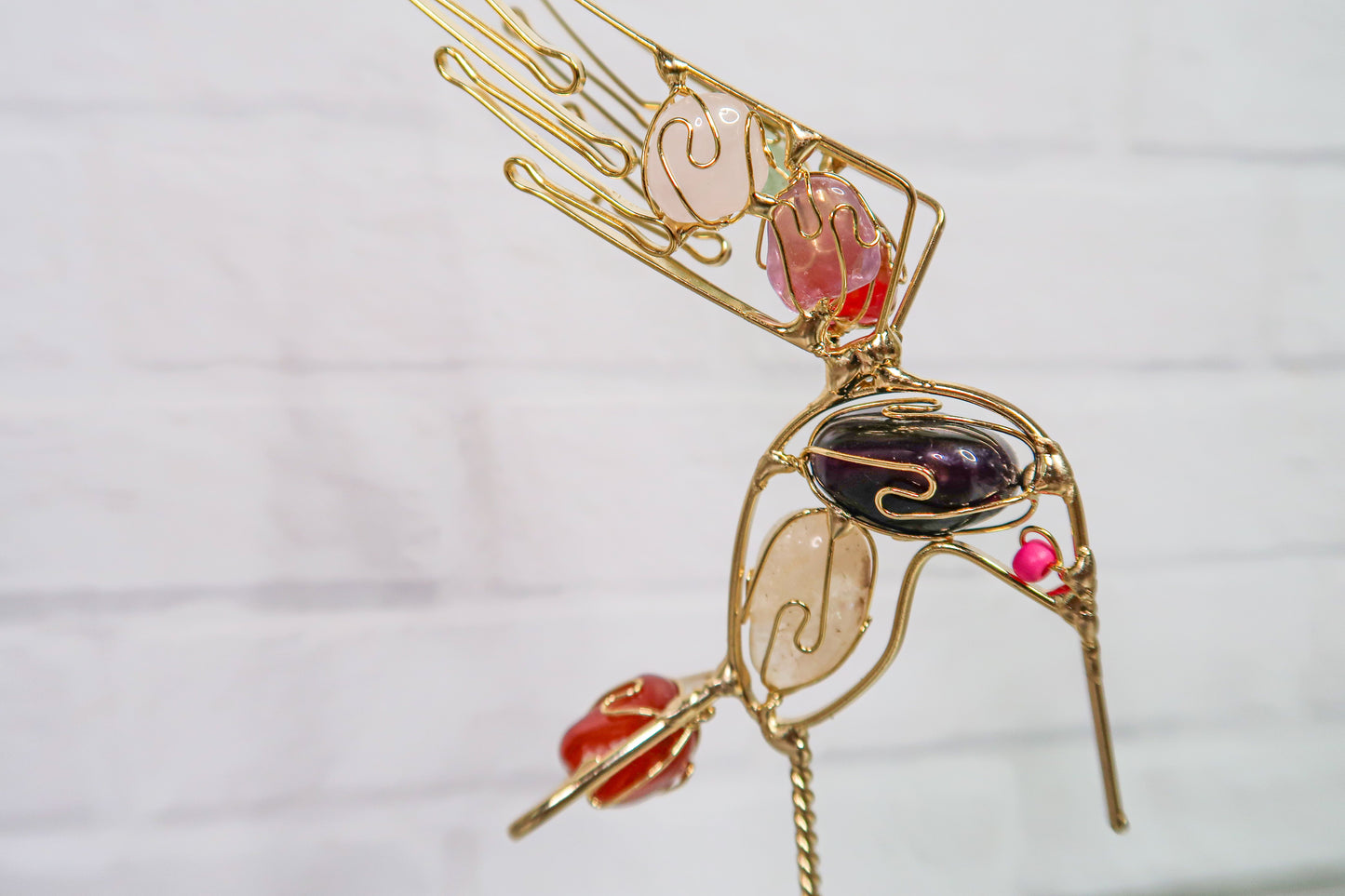 Crystal Wire-Wrapped Hummingbird