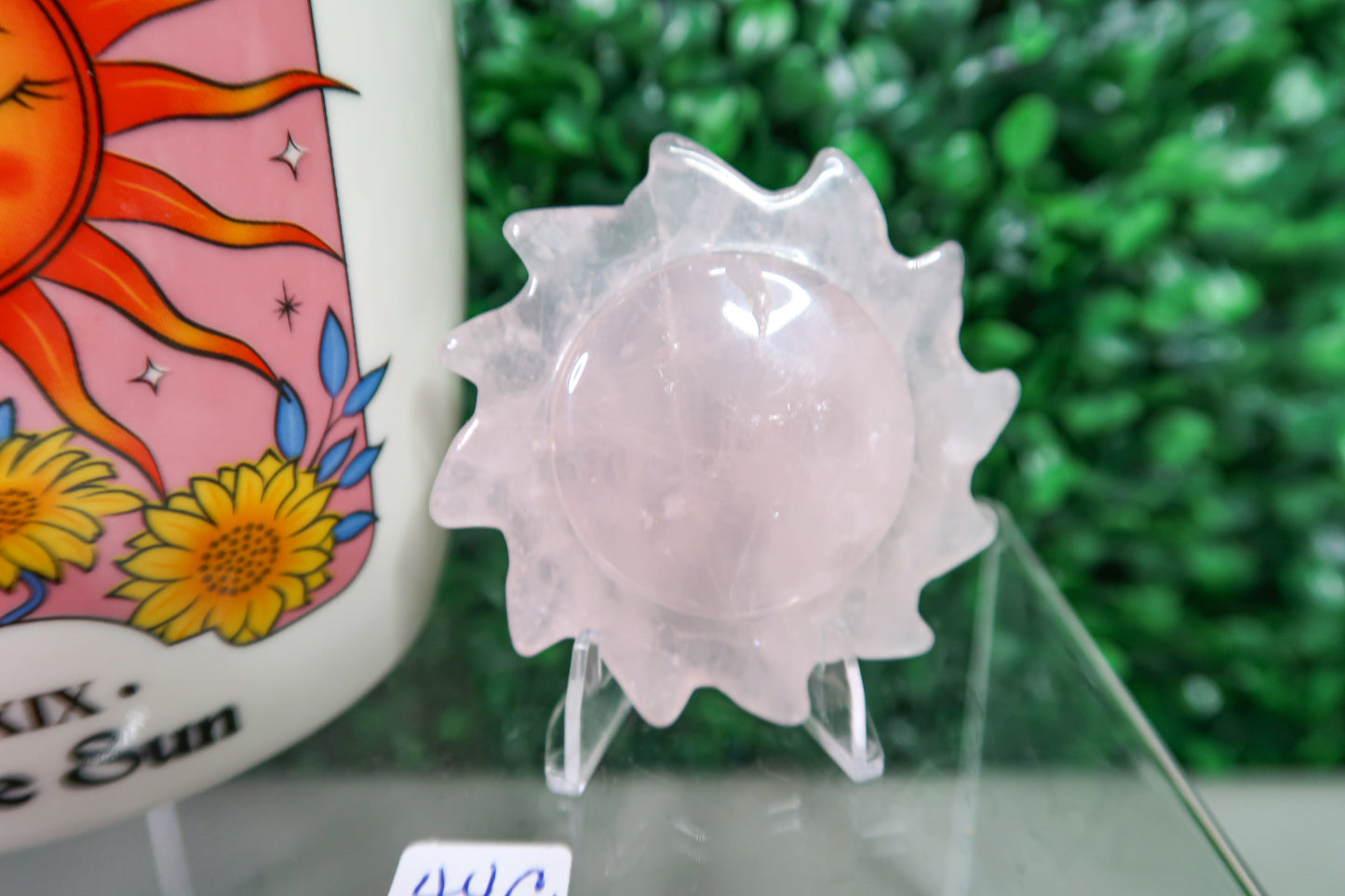 The Sun Tarot Card Mug with Rose Quartz Sun