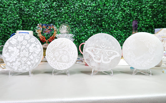 Spring Selenite Crystal Charging Plates