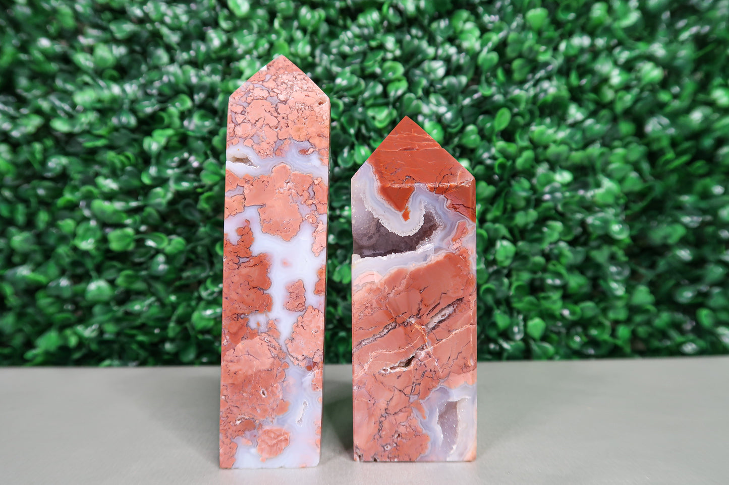 Druzy Pink Agate Towers