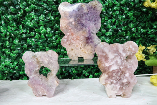 Pink and Purple Amethyst Teddy Bears