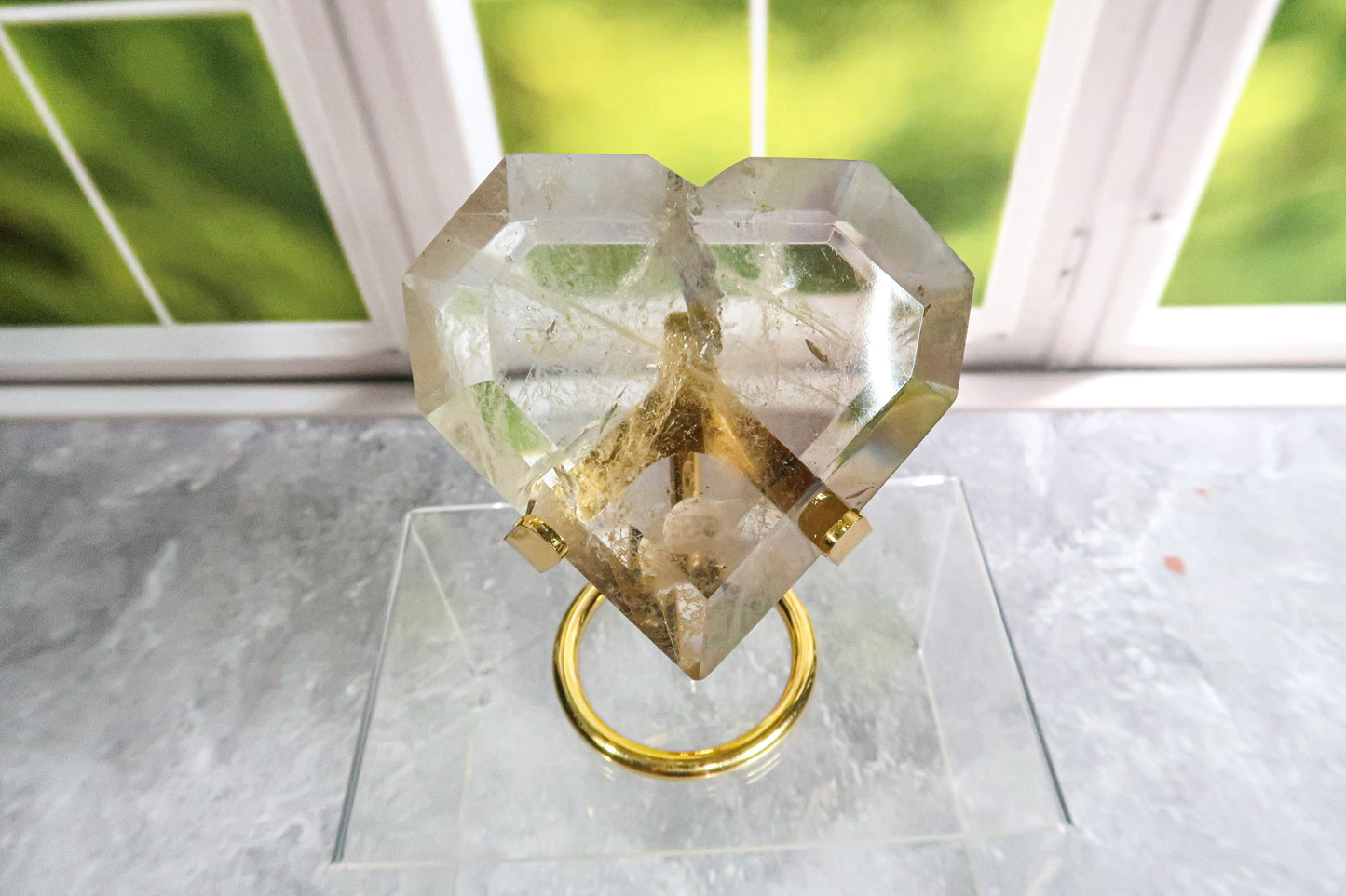 Faceted Smoky Citrine Heart