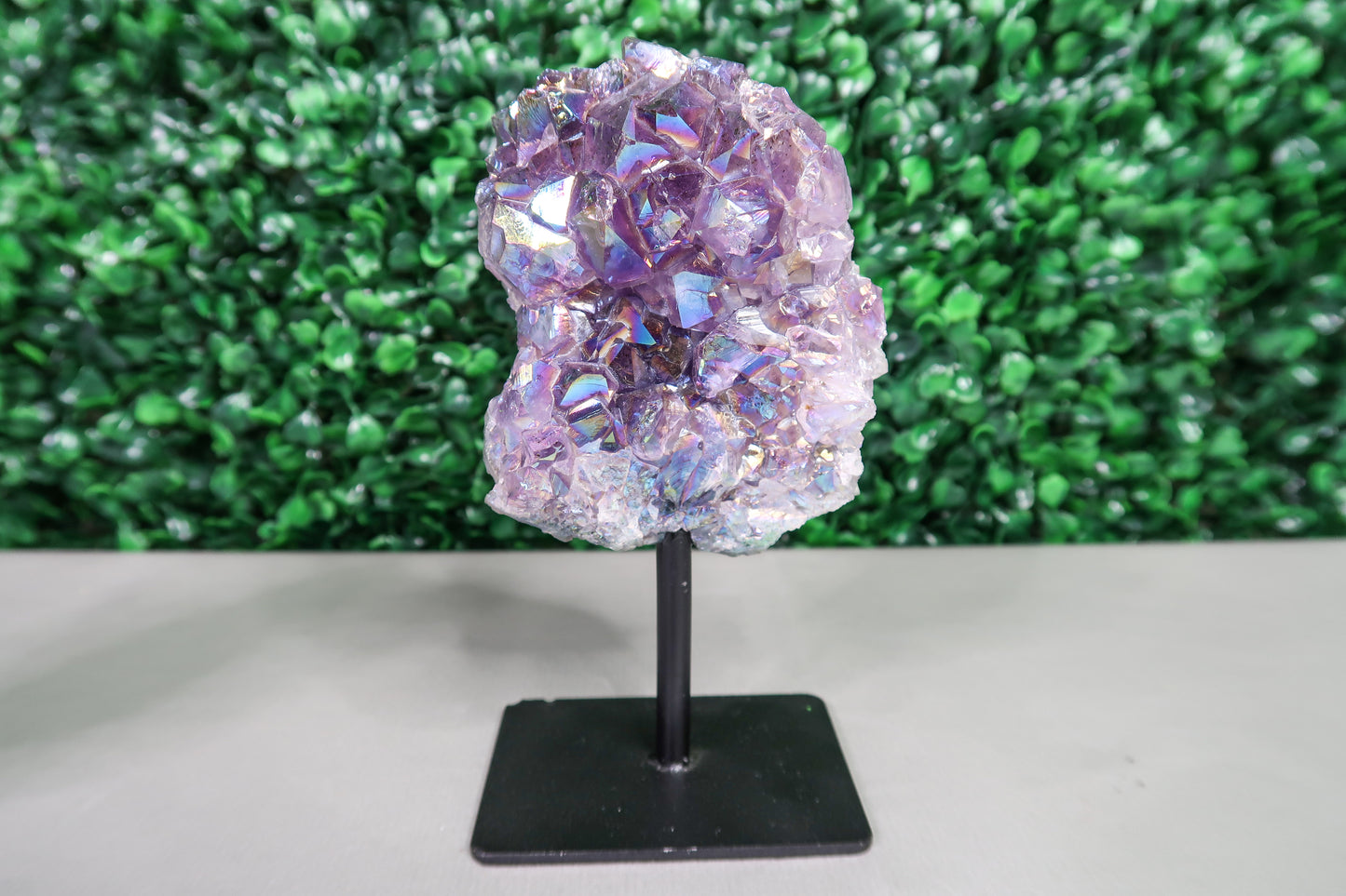 Aura Amethyst Clusters on Stands