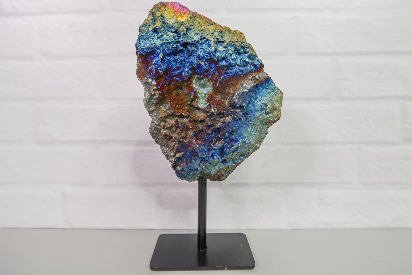 Dazzling Rainbow Titanium Quartz on a Stand