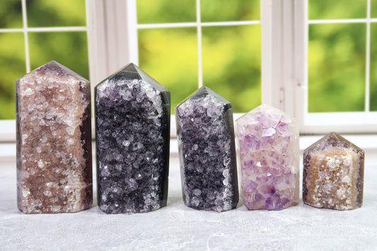 Sparkling Druzy Amethyst Towers