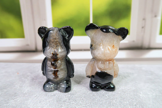 Black Agate Tuxedo Bears