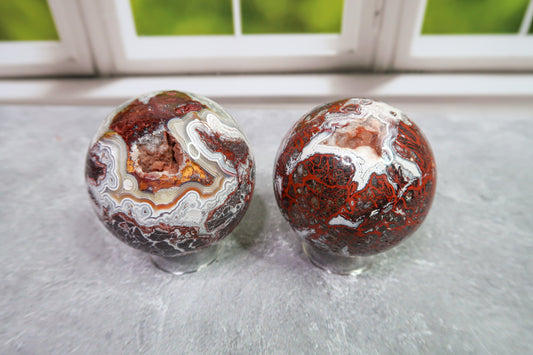 Druzy Mexican Crazy Lace Agate Spheres