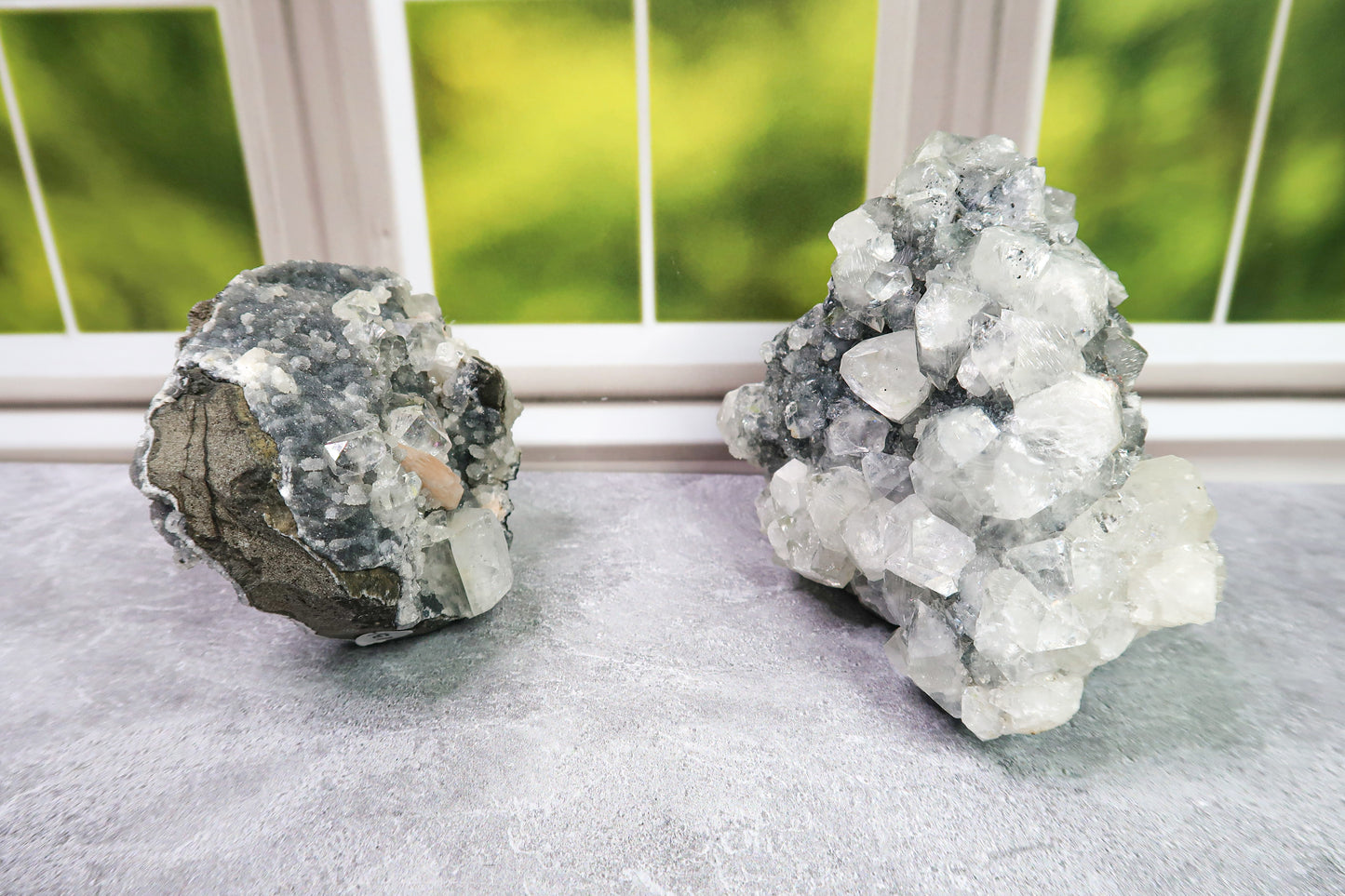 Apophyllite on Black Chalcedony Specimens