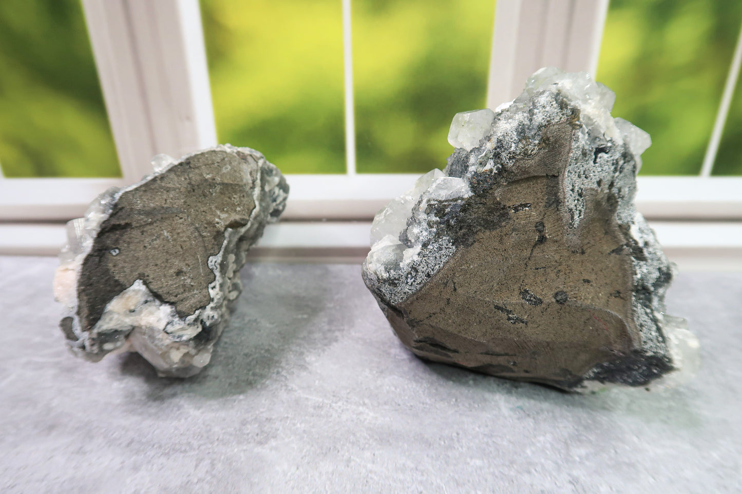 Apophyllite on Black Chalcedony Specimens