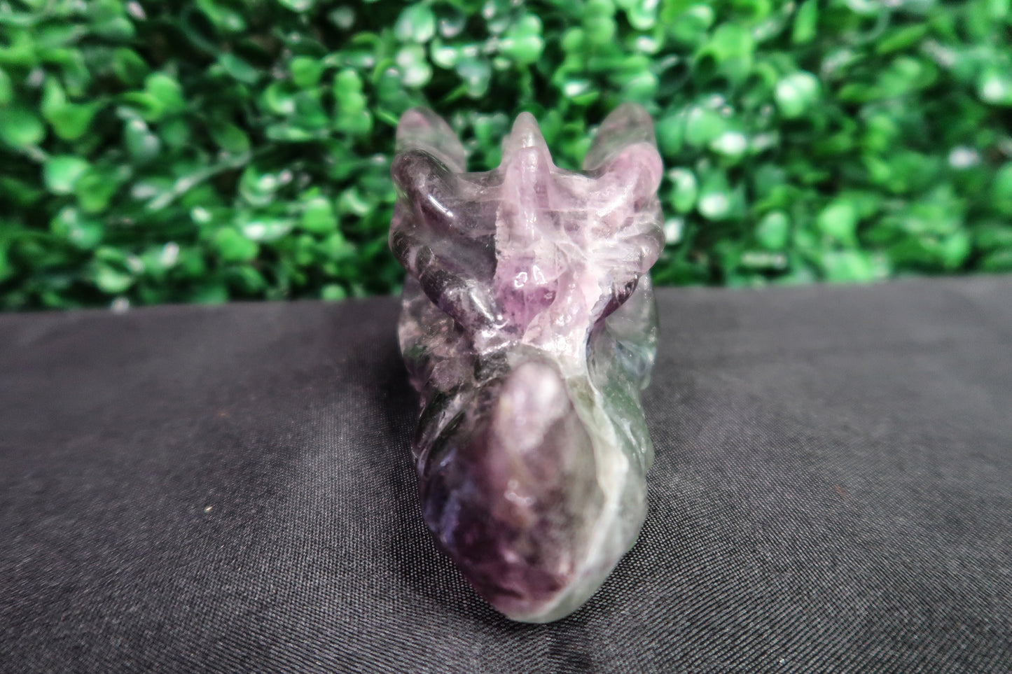 Amethyst and Fluorite Dragon Heads