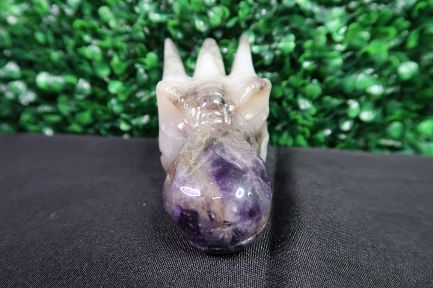 Amethyst and Fluorite Dragon Heads