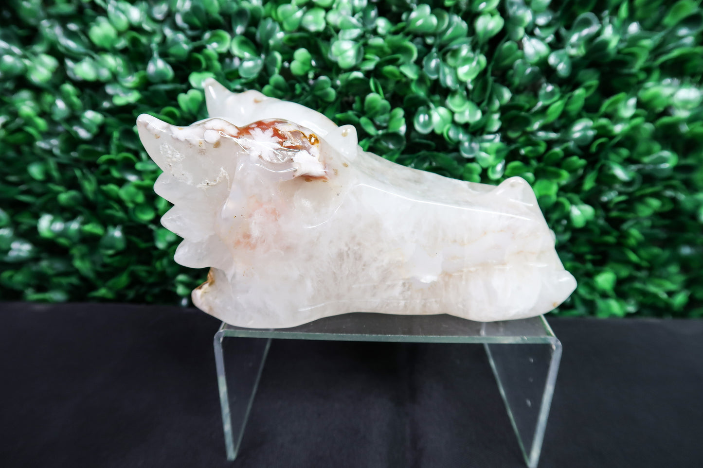 Large Flower Agate Dragon Head