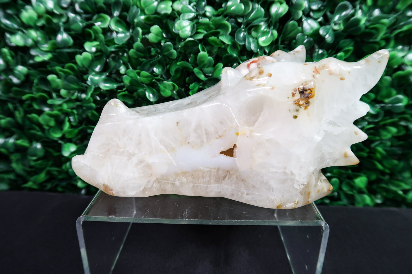 Large Flower Agate Dragon Head